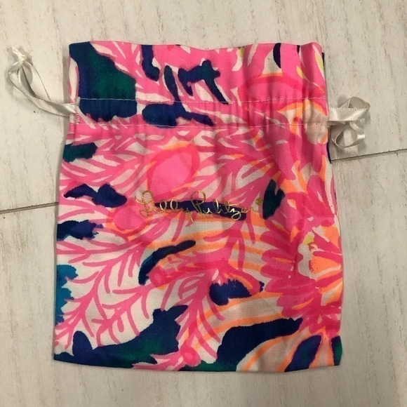 Lilly Pulitzer Drawstring Gift Bag colorful pouch bright summer - Picture 1 of 6